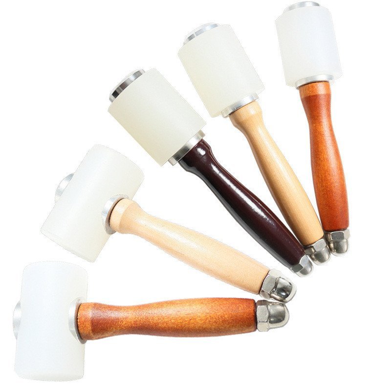 Martelo para entalhe em couro DIY, martelo de nylon para couro, punção para artesanato em couro, ferramenta de instalaçã
