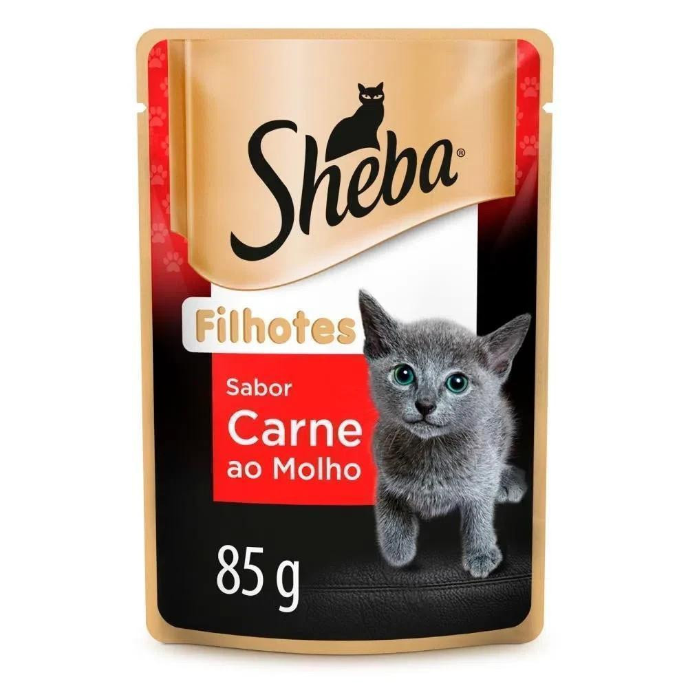 Ração Umida Sheba Carne com Molho para Gatos Filhotes 85g