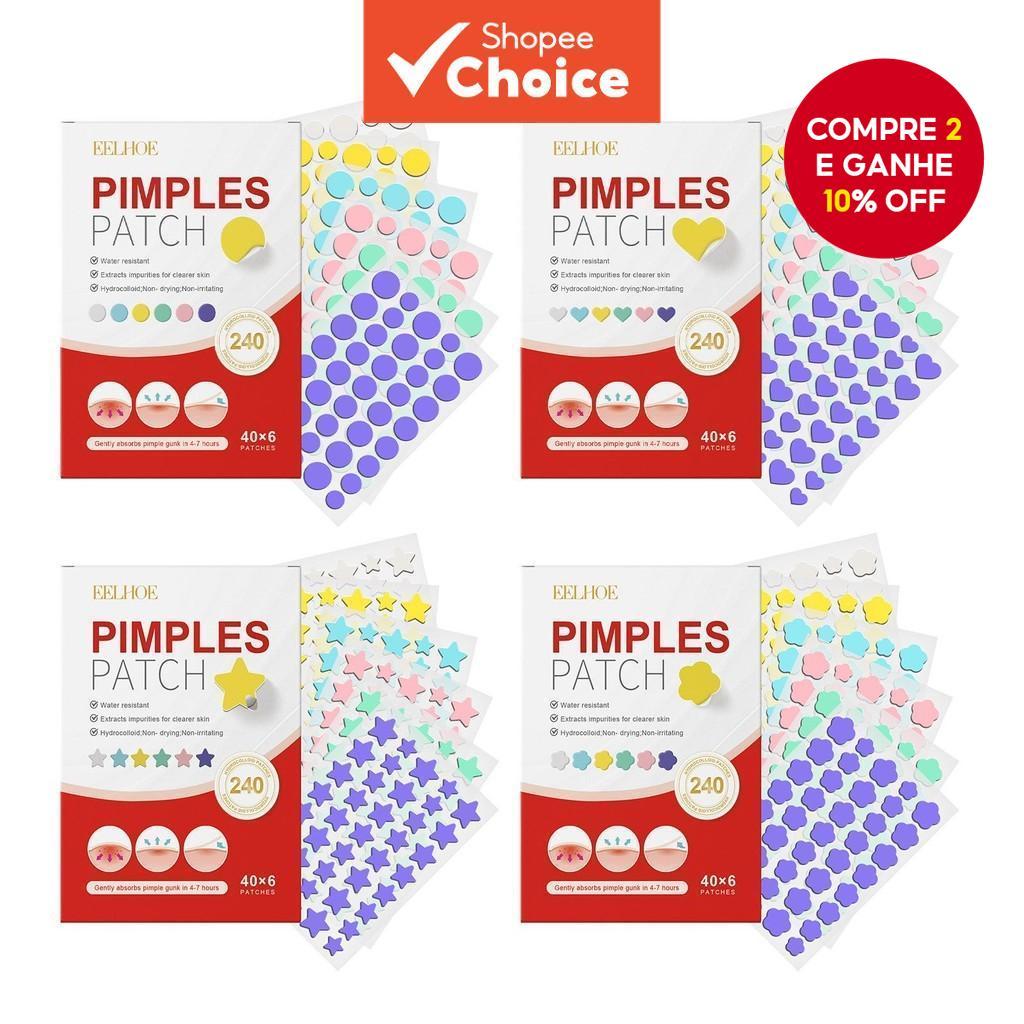 Manchas De Borbulhas De 240pcs Para O Rosto , Acne Hidrocolóide Cobrir Ziitos E , Adesivos A Pele