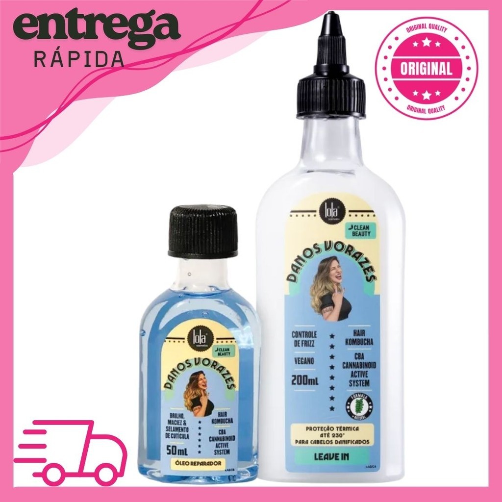 Kit Danos Vorazes Leave -in e Óleo Lola Cosmetics