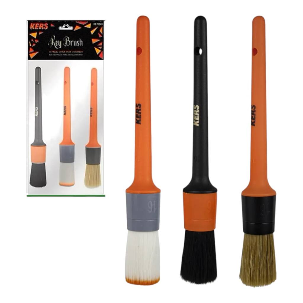 Kit 3 Pinceis N16 Kers Detalhamento Externo E Interno Macio em Oferta na Shopee