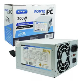 Fonte ATX Knup KP-517 200W Real Bivolt Silenciosa para PC com Conexão SATA em Oferta na Shopee