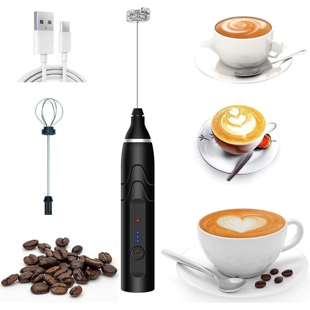 Mini Mixer Portátil Misturador de Bebidas Batedor Espumador de Leite USB Recarregável Cozinha Cafe Ovo em Oferta na Shopee
