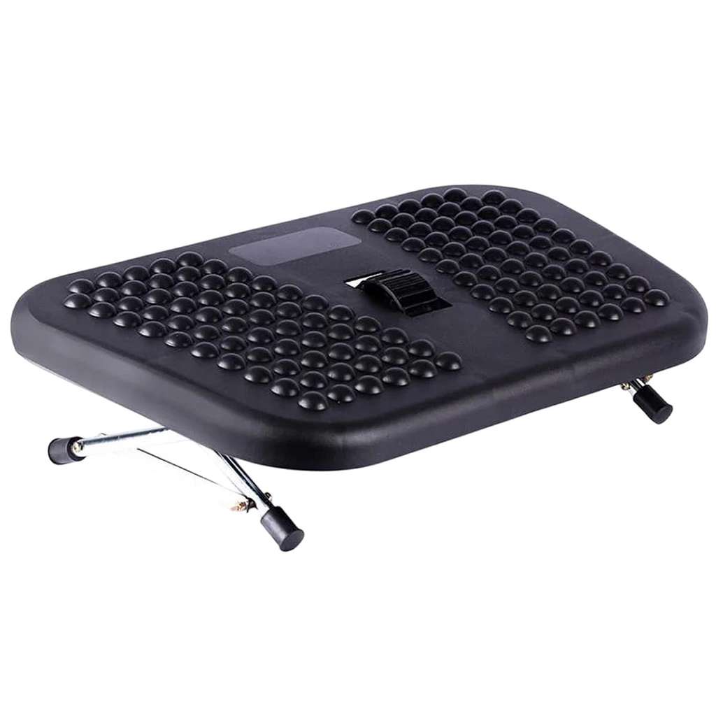 Apoio para Pés Ergonômico com Roldana Central Superfície Massageadora NR17 Antiderrapante Reliza