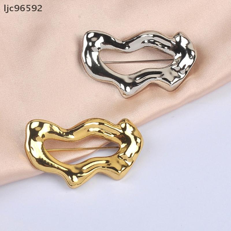 [ljc] Broche Geométrico De Metal Com Fivelas De Colarinho Simples , Broches Anti-Exposição , Acessórios Para Roupas Adul