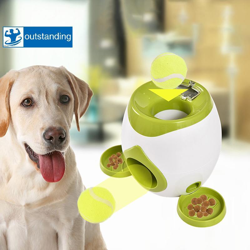Excelente Cão Brinquedos Para Animais De Estimação 2 Em 1 Lançador De Tênis Automático Máquina De Arremesso Bola Disposi