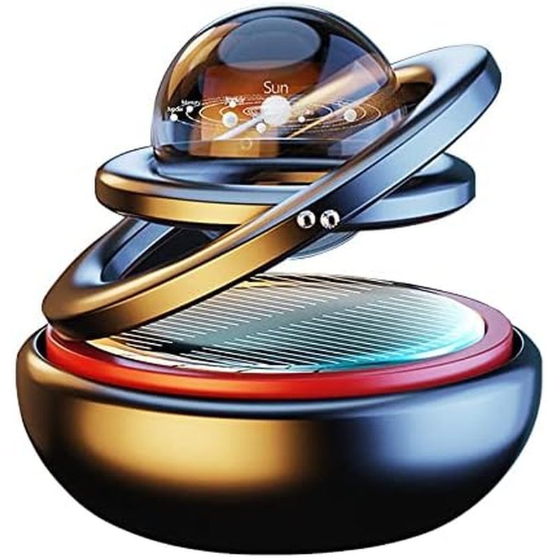 Decoração de carro giratória Solar da Kwak - bola de cristal rotativa automática com fragrância leve, almofada de ambien
