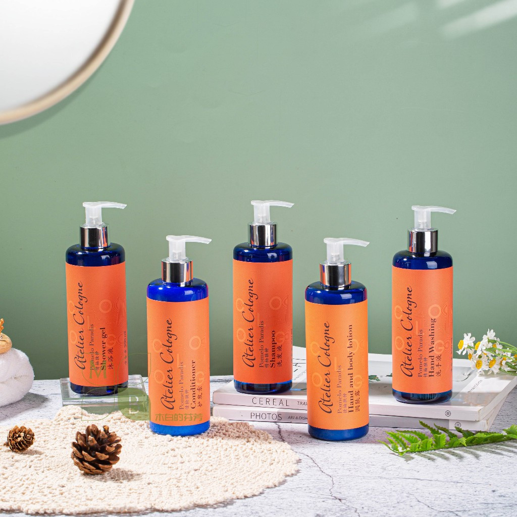 Eau de Parfum Love of Tangerine: Shampoo, Sabonete Líquido, Condicionador e Loção Corporal 300ml, Conjunto de Cuidados F