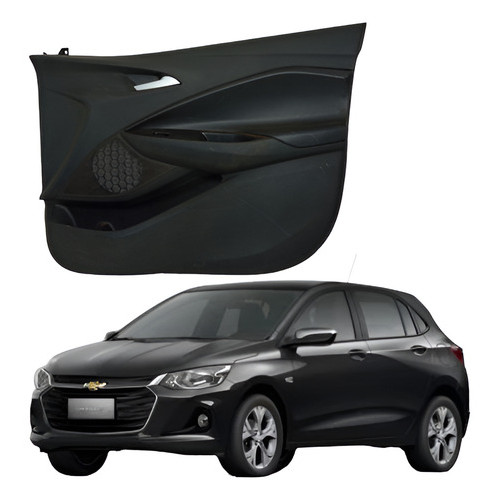 Forro Porta Dianteiro Direito Gm Onix Turbo 2020 A 2023 Preto