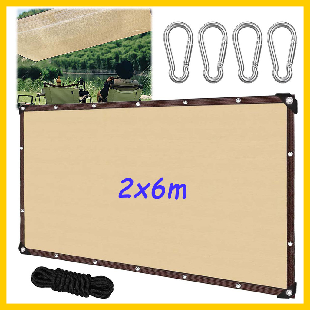 Toldo externo 2x6m, adequado para estufas, plantas de pérgola, toldos, redes de guarda-sol