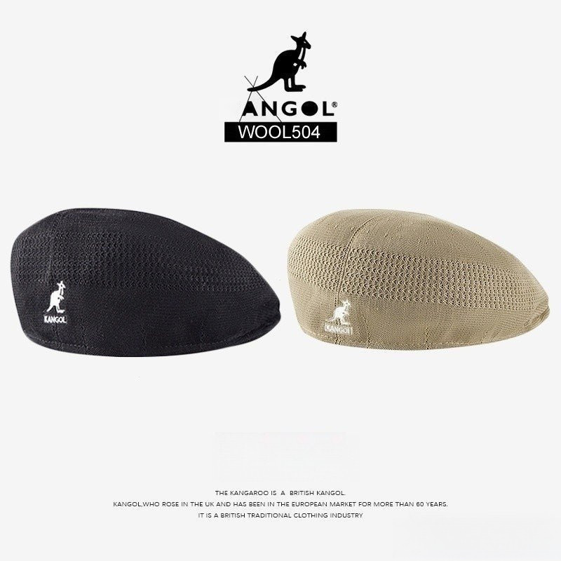 Kangol canguru chapéu boina feminina britânica Retro estrela padrão estilo fino verão malha pintor chapéu moda masculina