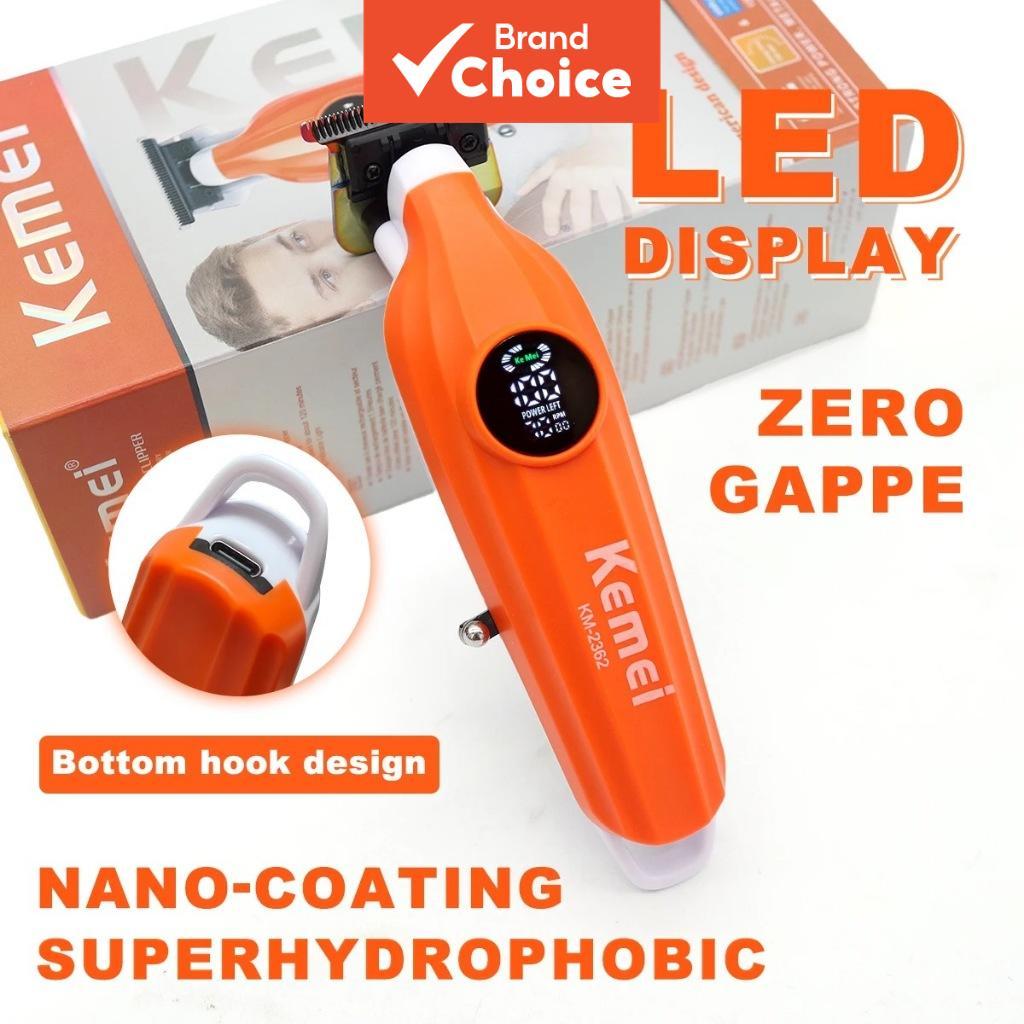 Kemei 2362 Máquina de acabamento profissional de corte de cabelo para homens, com lâmina super afiada de ajuste zero,