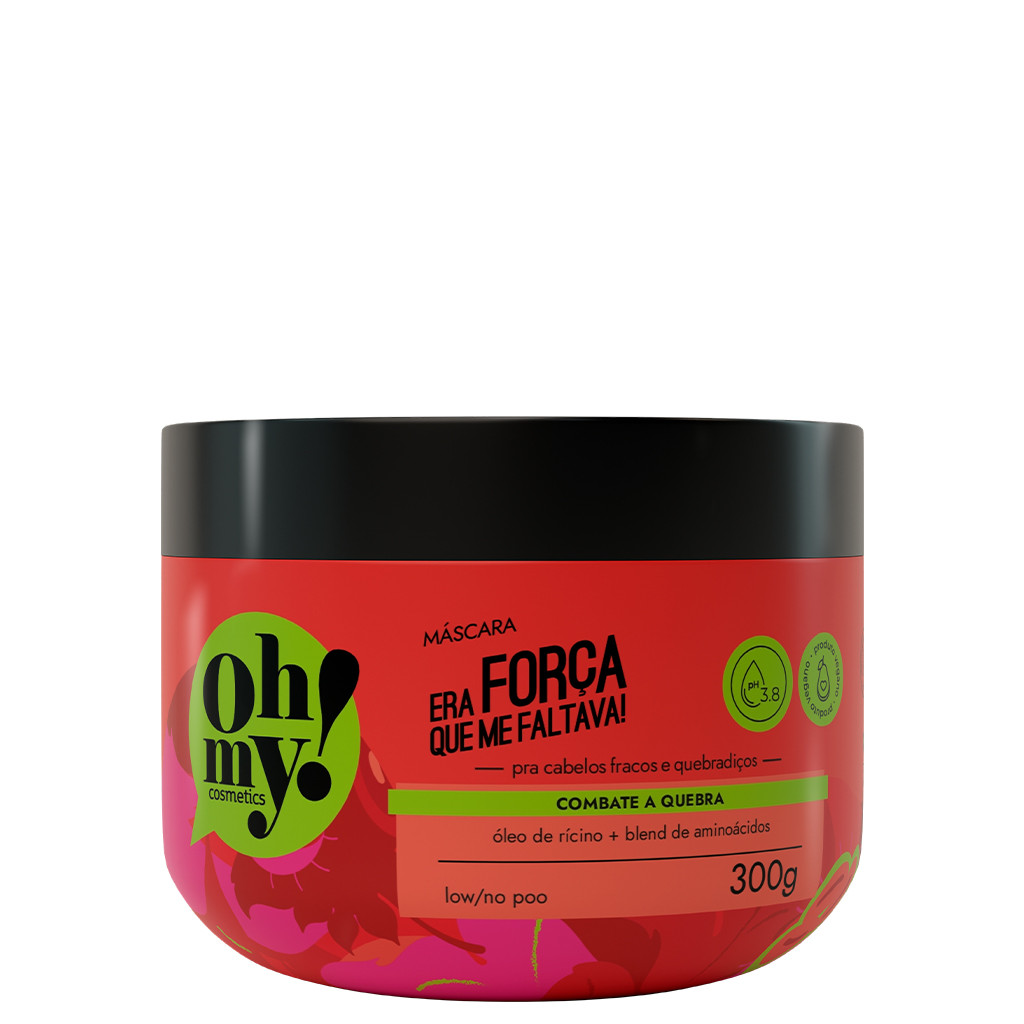 Máscara Era força que me faltava! 300g Oh My | Combate a quebra pra cabelos fracos e quebradiços