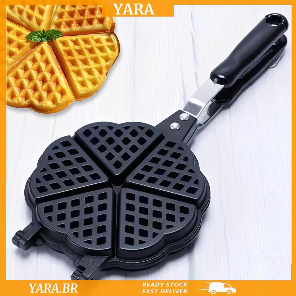 Mini Forma De Coração Waffle Maker Liga Alumínio Panqueca Grelha Pan Para Acampamento Ao Ar Livre RV E Cozinha Casa