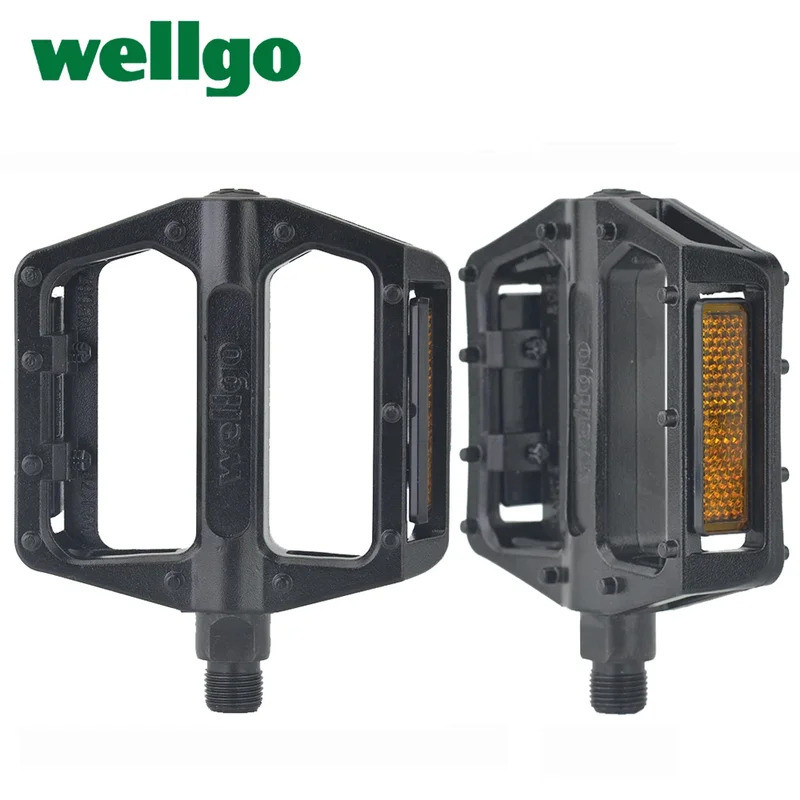 Wellgo B087 Pedal De Bicicleta De Estrada MTB BMX Engrenagem Fixa 2DU Rolamento Com Refletor Liga Alumínio Pedais Peças
