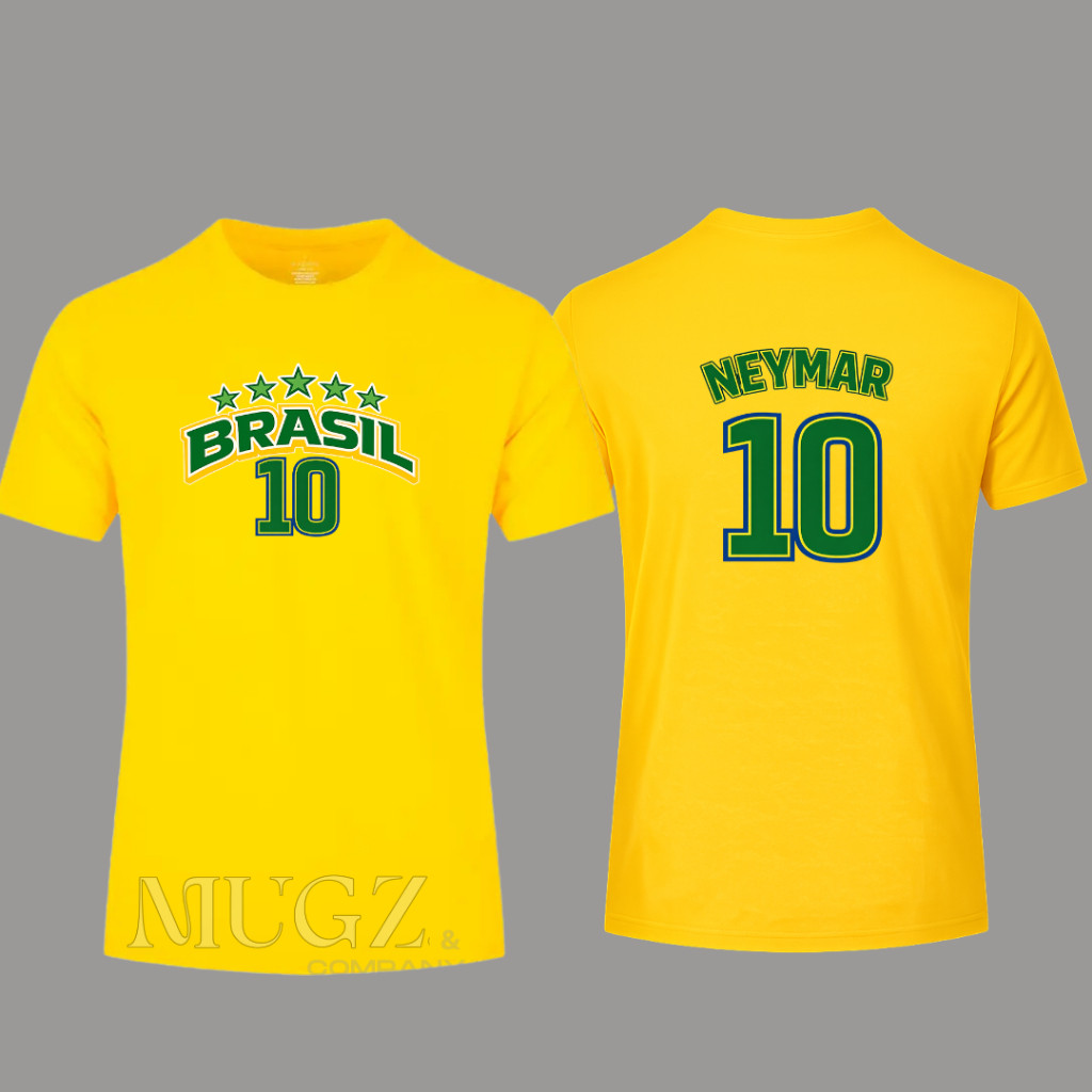 Camiseta Brasil Neymar 10 Torcida Futebol Selecao Brasileira Algodao Premium Casual Blusa MYN STORE