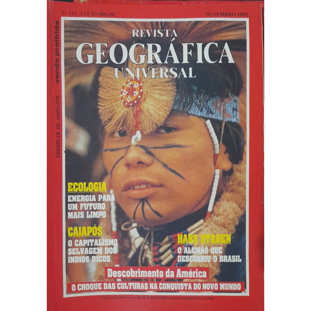 Revista Geográfica Universal nº 215 Novembro 1992 de Bloch 7999371