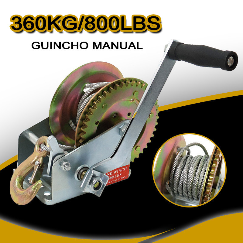360 Kg Guincho Manual De Catraca Com 8m Cabo De Aço Guincho De Tração Pequeno Para Carreta Lancha Barco Jet Ski Até