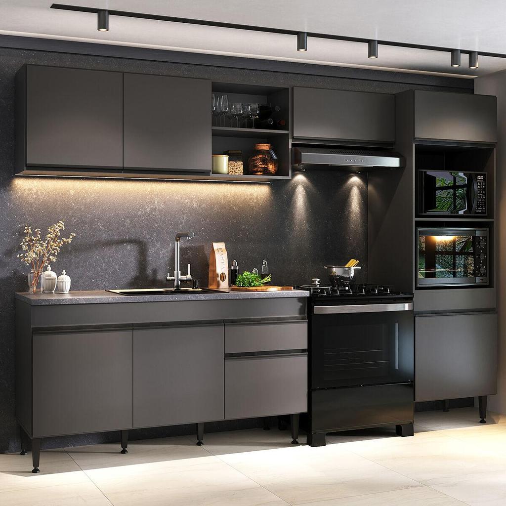 Armário Cozinha Modulada Completa 281,5cm Milano Multimóveis MP2397