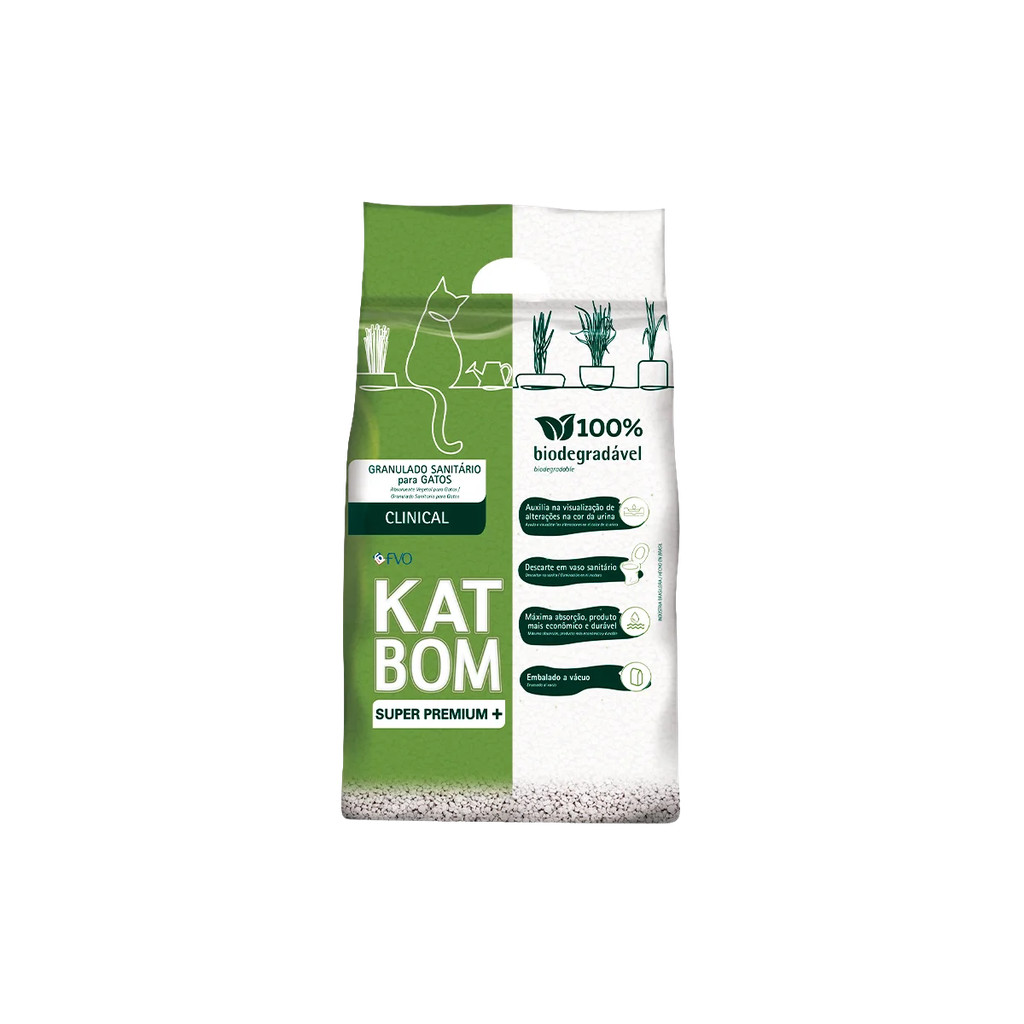 Areia Higiênica Katbom Clinical Biodegradavel Gatos 3kg