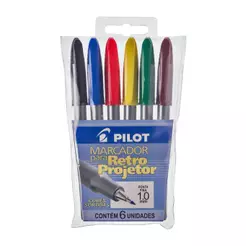 Pincel para retroprojetor 1.0 com 6 cores Pilot
