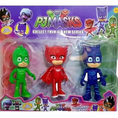 Kit 3 Bonecos Heróis  Pjmasks Lagartixa Gato Curujita Oferta