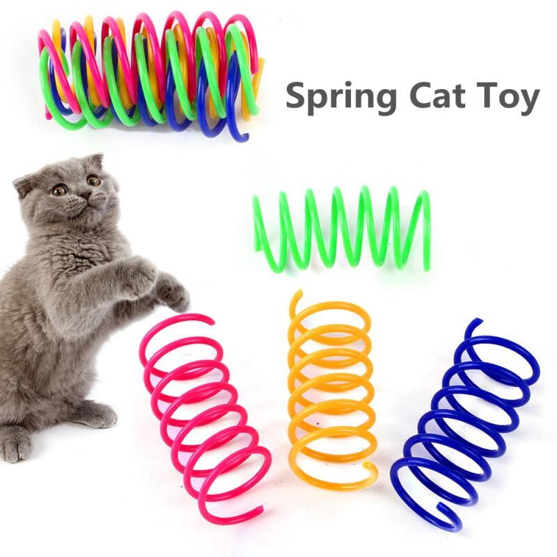 4/8/16/20 Peças de brinquedos para gatos, brinquedos de mola para gatos, molas coloridas, brinquedos para animais de est
