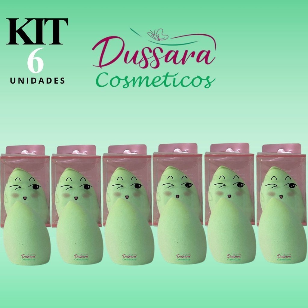 Kit 06 -- 06Unid (06) - Esponja Para Maquiagem Base/Pó/Corretivo Pompom Maquiagem (Cores Disponíveis no Estoque)