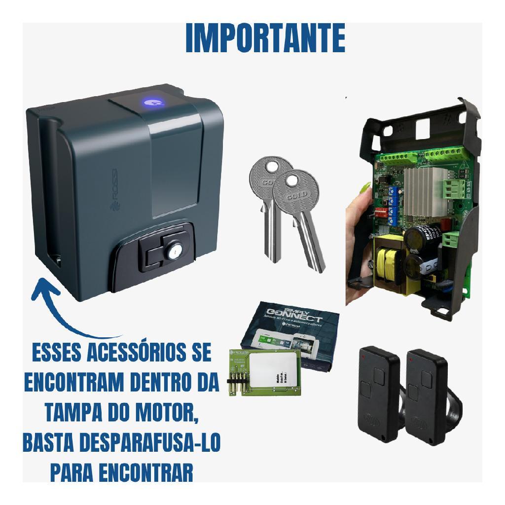 Detalhes do Kit Motor Nano Nitro Wifi 4m Cremalheira Deslizante 650kg App Celular Rossi