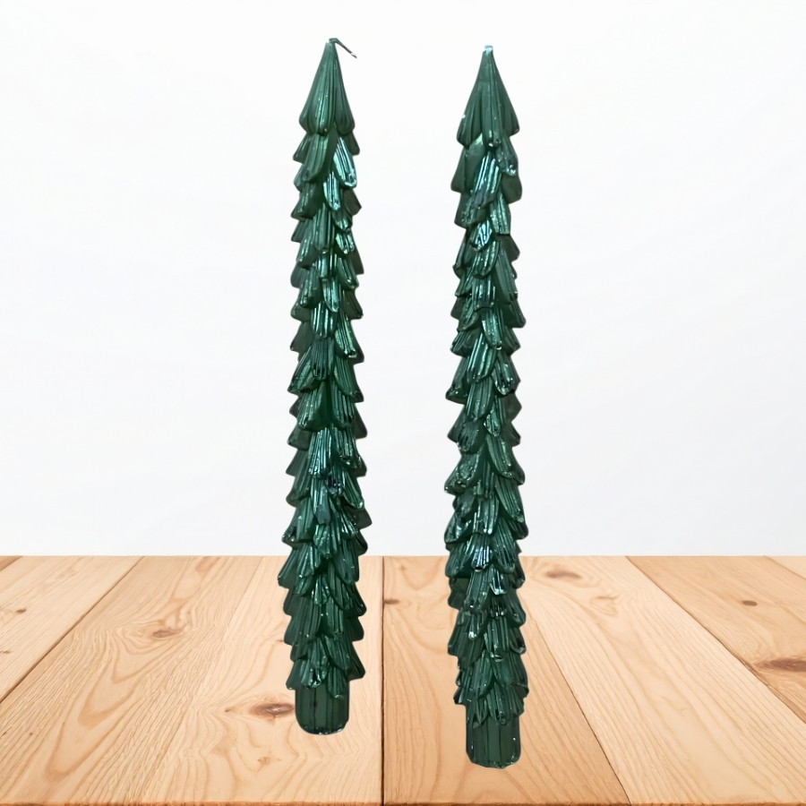 Vela Natalina - Pinheiro Verde - 24cm - 2 unidades - Rizzo