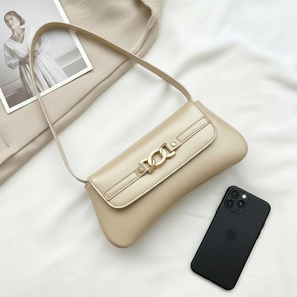 Bolsa Feminina de Ombro Ouro light Dourada Baguete Estilosa festa casamento em Oferta na Shopee