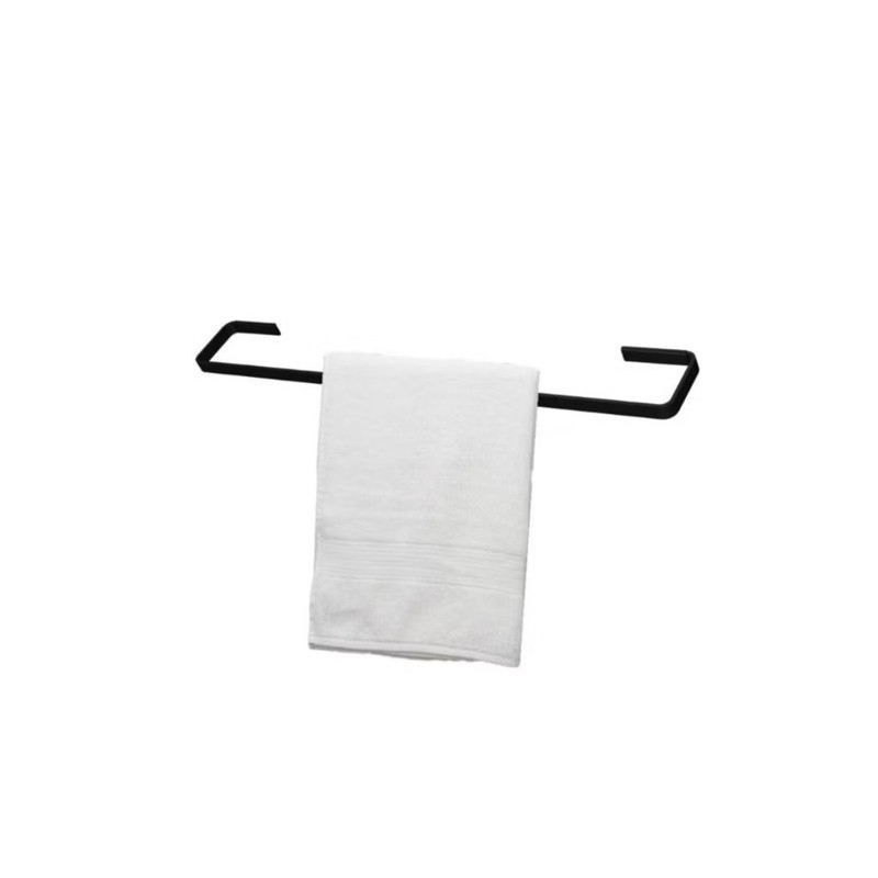 Suporte Porta Toalha De Banho 45cm Para Banheiro Metal Preto Fosco