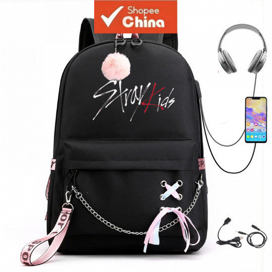 Mochila Stray Kids Versão Coreana Estudante Mulheres Homens Grande Capacidade Novo Estilo SLCU