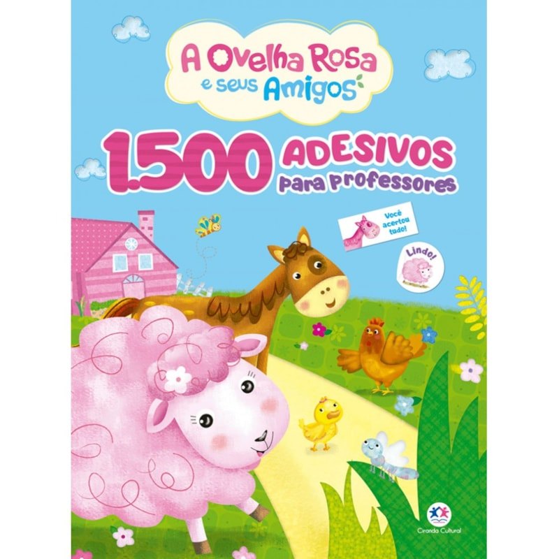 Livro Adesivos | 1500 Adesivos Para Professores | A Ovelha Rosa e Seus Amigos
