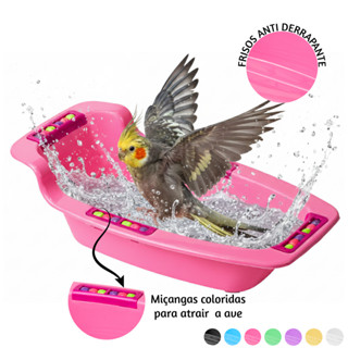 Banheira Grande Interna Decorada Calopsita, Agapornes Passaros Diversos Birds em Oferta na Shopee