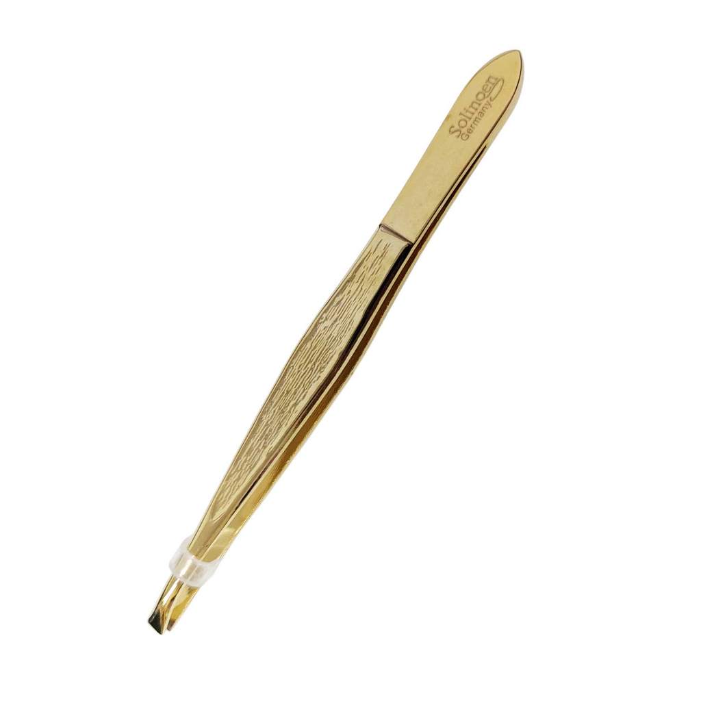 Pinça Sobrancelha Solingen Reta Slim Ergonômica Linha Gold