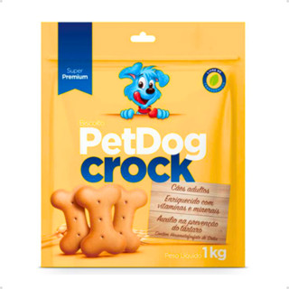 Biscoito Petisco para Cachorro PetDog Crock Super Premium Raças Médias e Grandes 1 Kg em Oferta na Shopee