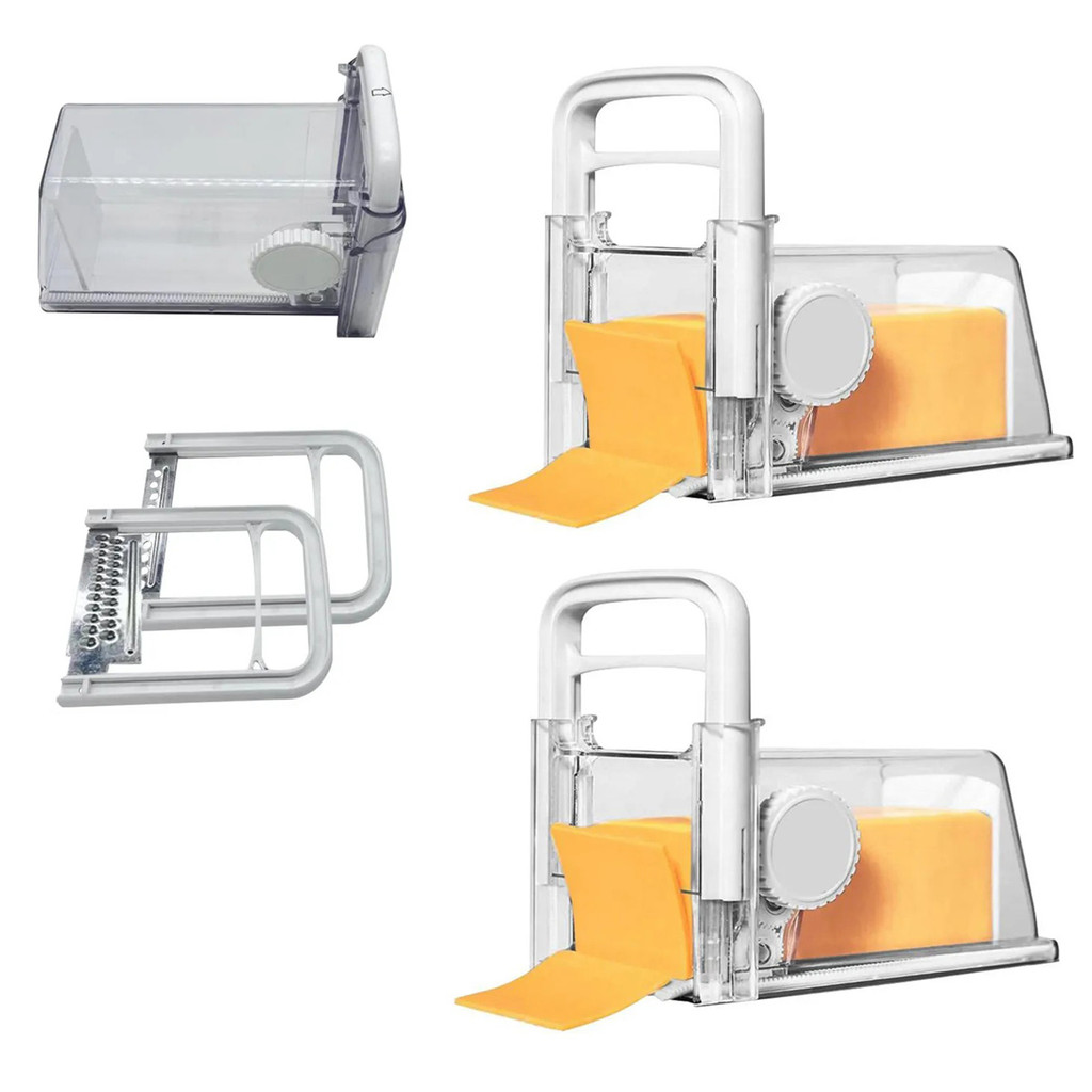Ralador Cortador Fatiador de Queijo Presunto 4 em 1 Kit 2 Uni Manual Lamina Inox Porte Hermetico Cozinha Culinaria