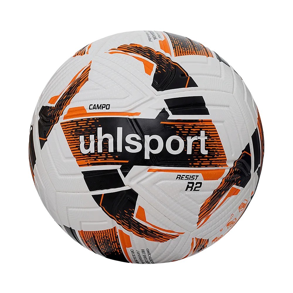 Bola de Futebol Campo Uhlsport Resist R2 Branco/Preto/Laranja