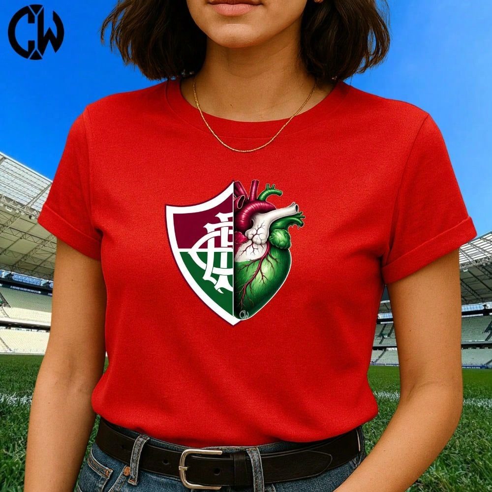 Camiseta Camisa Fluminense Coração Torcedor Futebol Lançamento — imagem 2 de 2