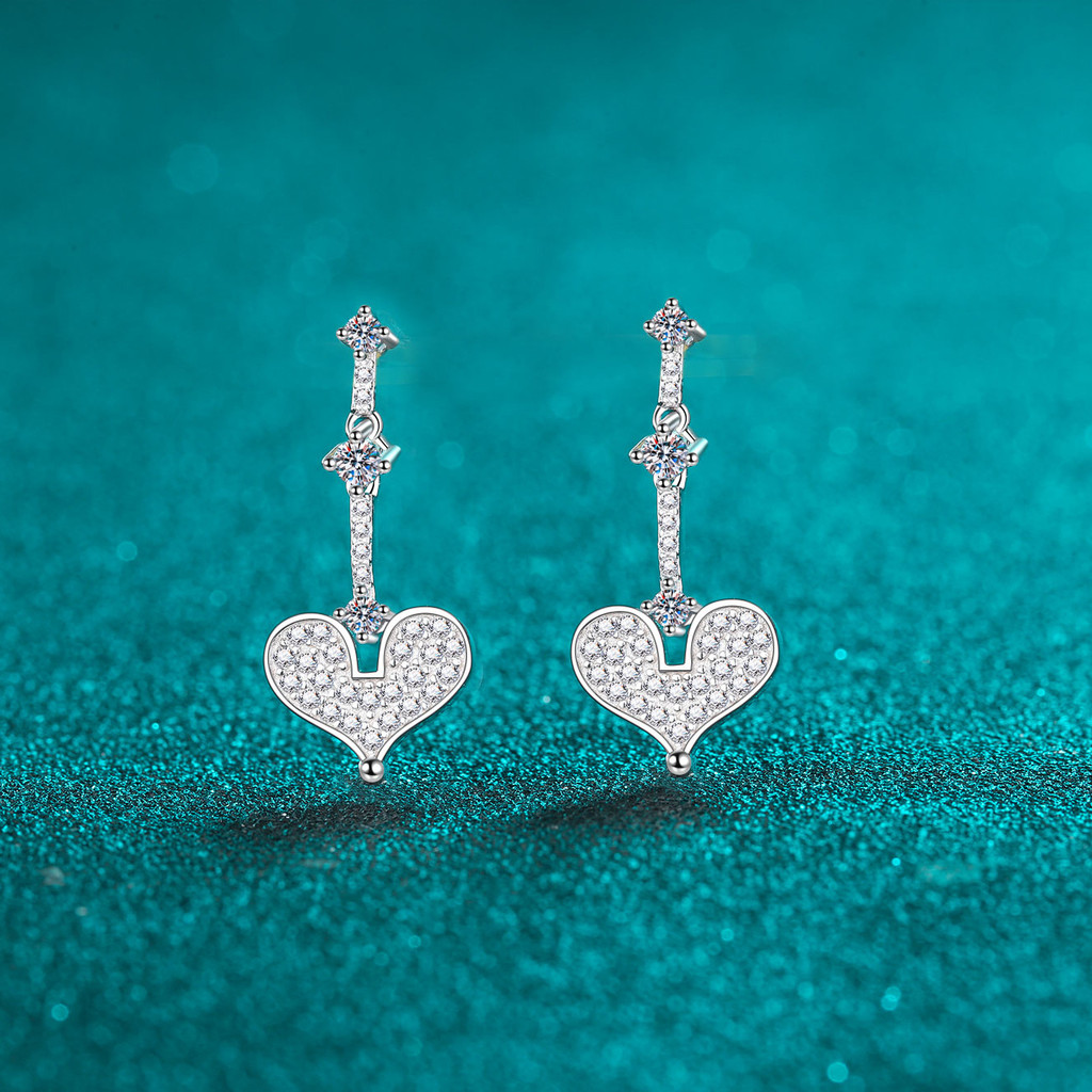 [Moissanite pode passar a caneta de diamante medida] S925 prata esterlina feminina galvanoplastia champanhe ouro amor co