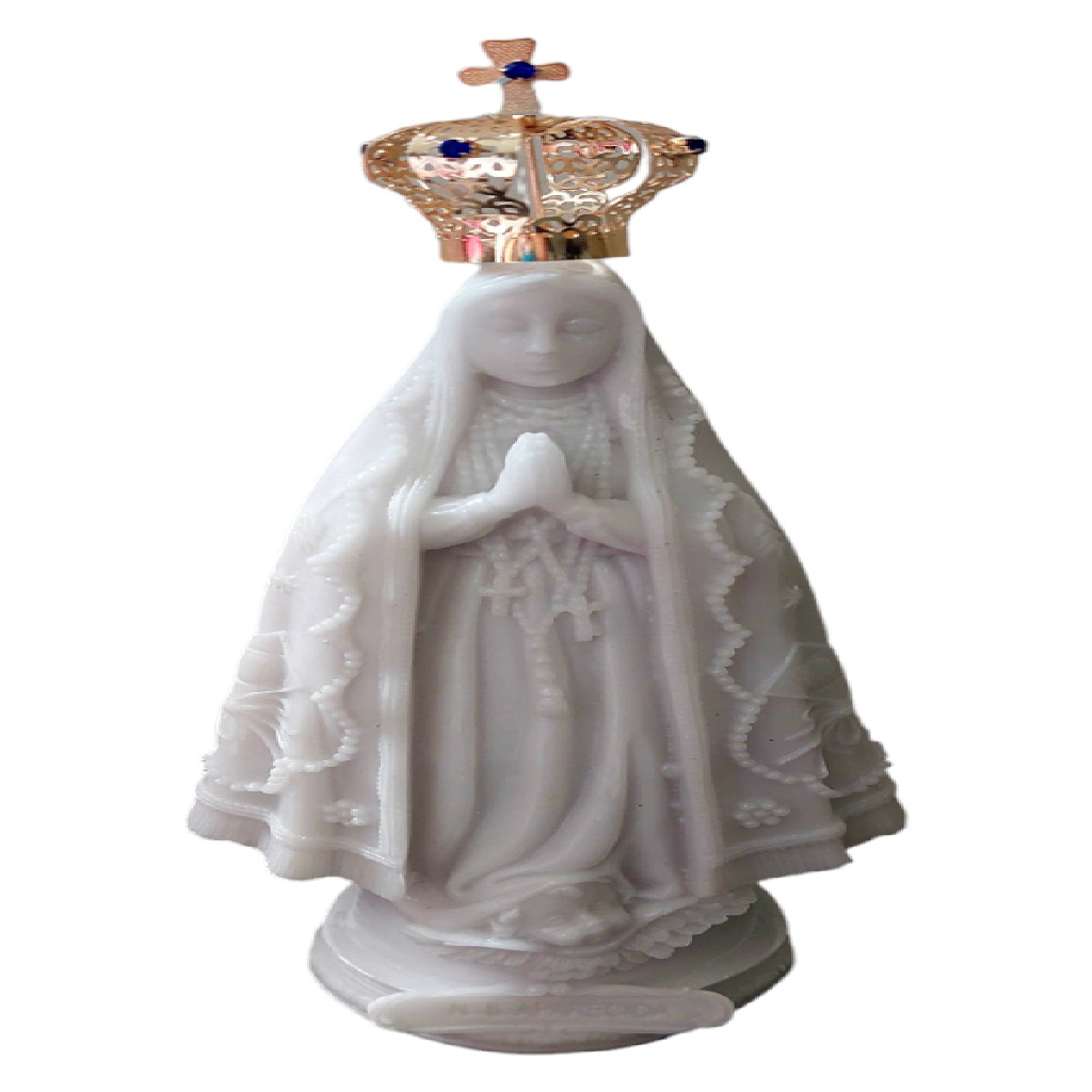 Imagem Nossa Senhora Aparecida Mármore Coroa Dourada FOLHADA