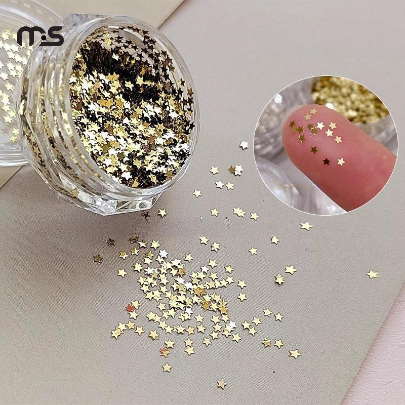 [Macrostars] 1mm Mini Estrela Espumante Prego Glitter Pentagrama Decoração De Unhas Design De Salão De Beleza Acessórios