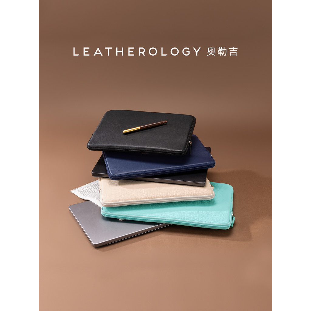 Leatherberry bolsa de computador de couro genuíno macbook pro/air53cm Notebook 43/47cm maleta