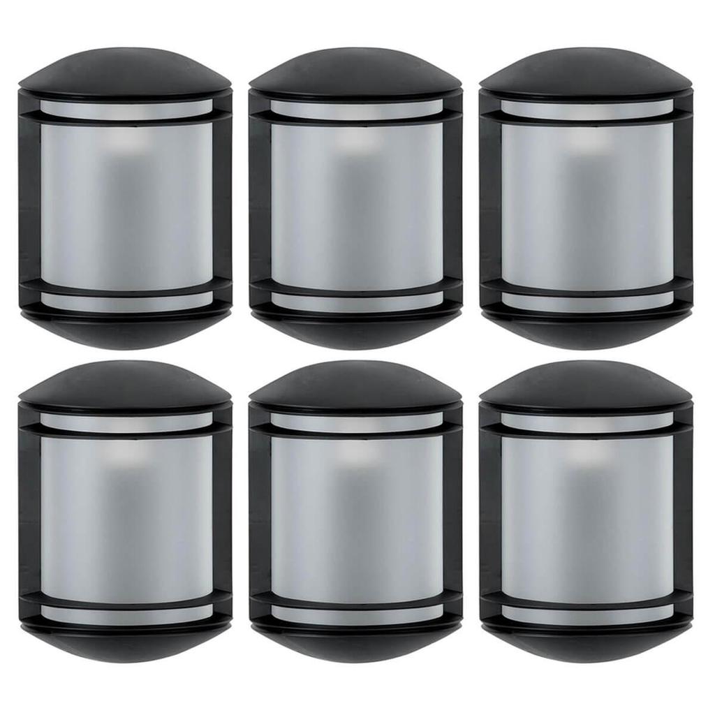 Kit 6 Arandelas Externas Elegance Pretas Bivolt Luminárias de Parede Jardim Hall de Entrada Dital