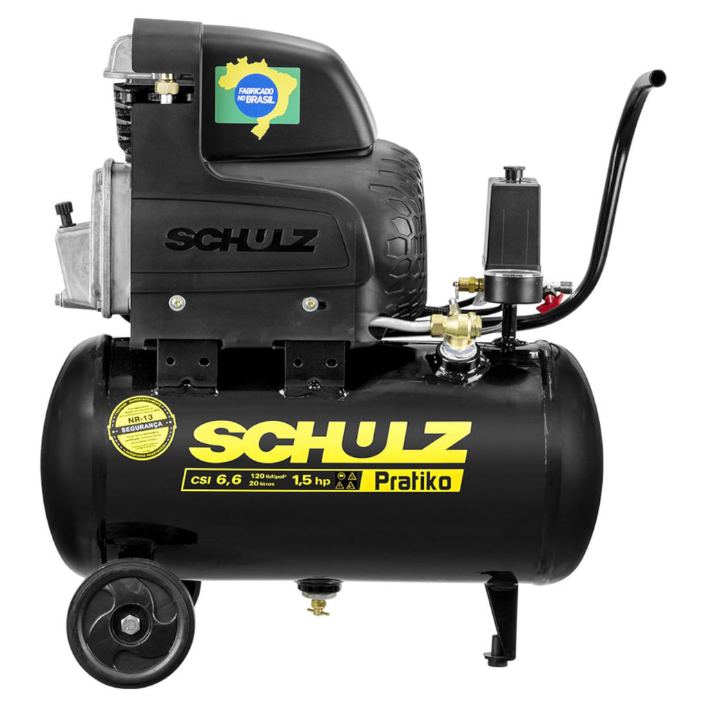 Compressor de Ar Pratiko CSI 6,6 20 Litros 2P60HHZ 127 Volts com Roda - 915.0441-0 - SCHULZ