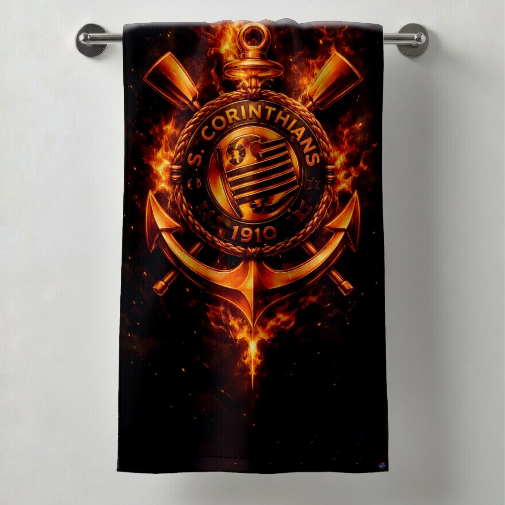 Toalha de Banho Estampa Timão Corinthians Time Futebol Torcedor Fiel Praia Piscina Macia Exclusiva