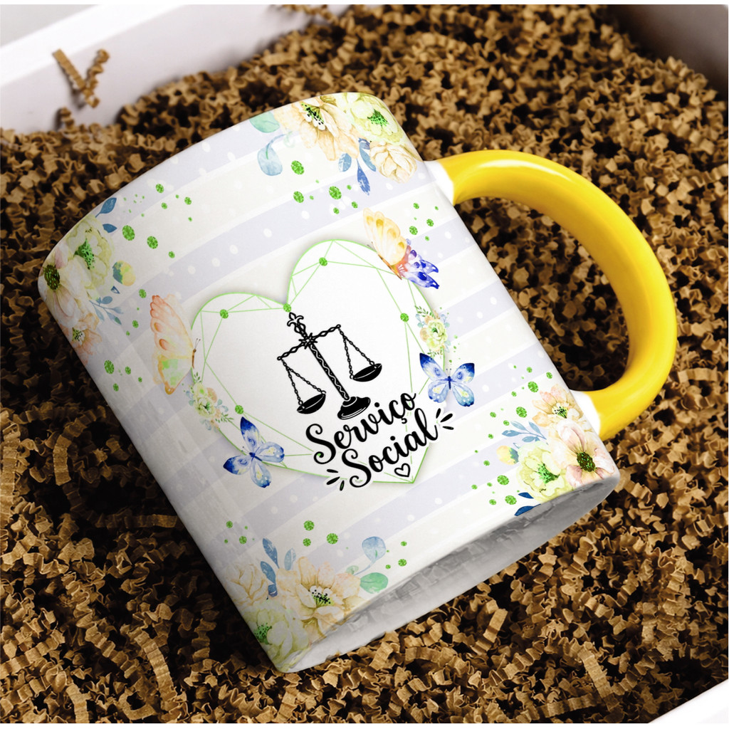 Caneca Profissão Serviço Social  Presente Lembrancinha