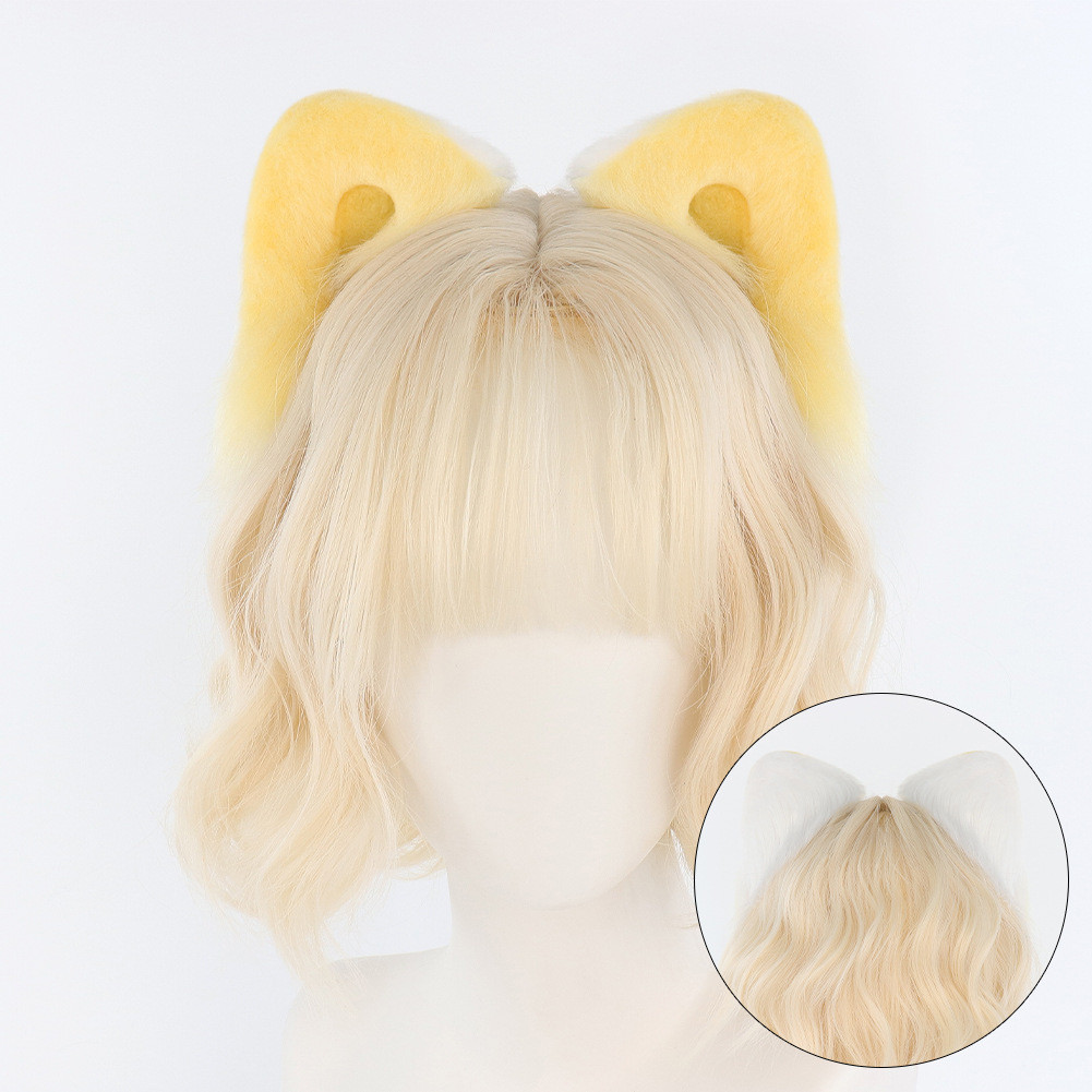 Tiara de pelúcia com orelhas de animal, tiara de pelúcia fofa, tiara com orelhas de gato, acessório de cosplay, macia e