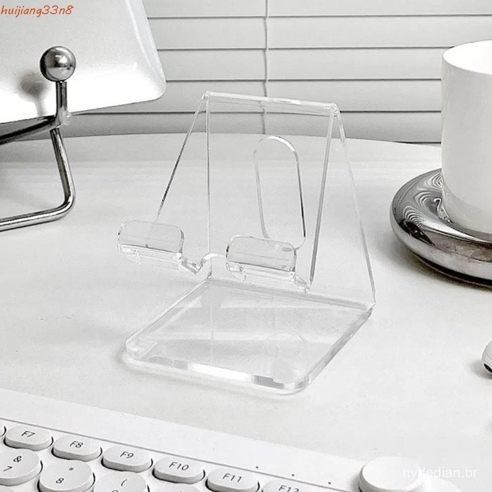 HUIJIANG 2 Unidades De Suporte Para Celular , Acrílico Transparente Telefone Preguiçoso Universal Minimalista Smartphone